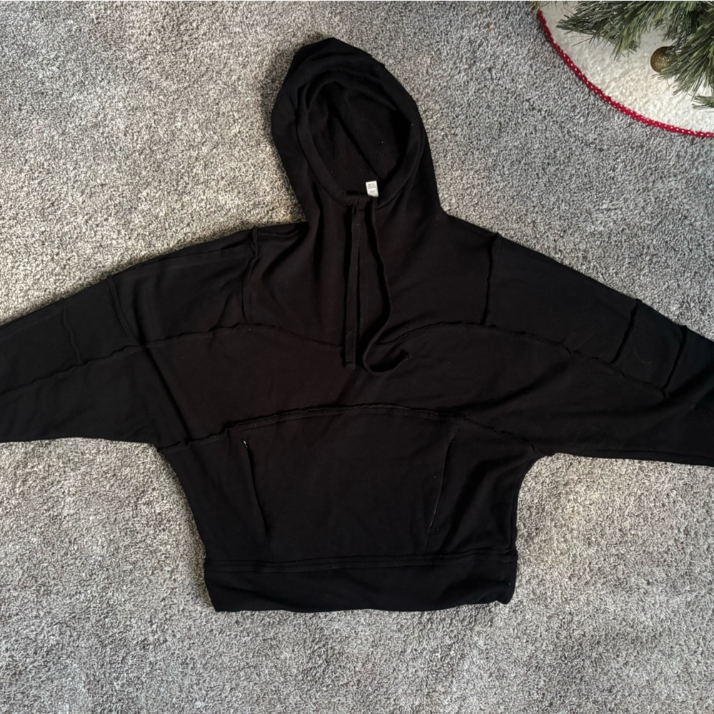 ALO Yoga Charcoal Hoodie with Logo Detail